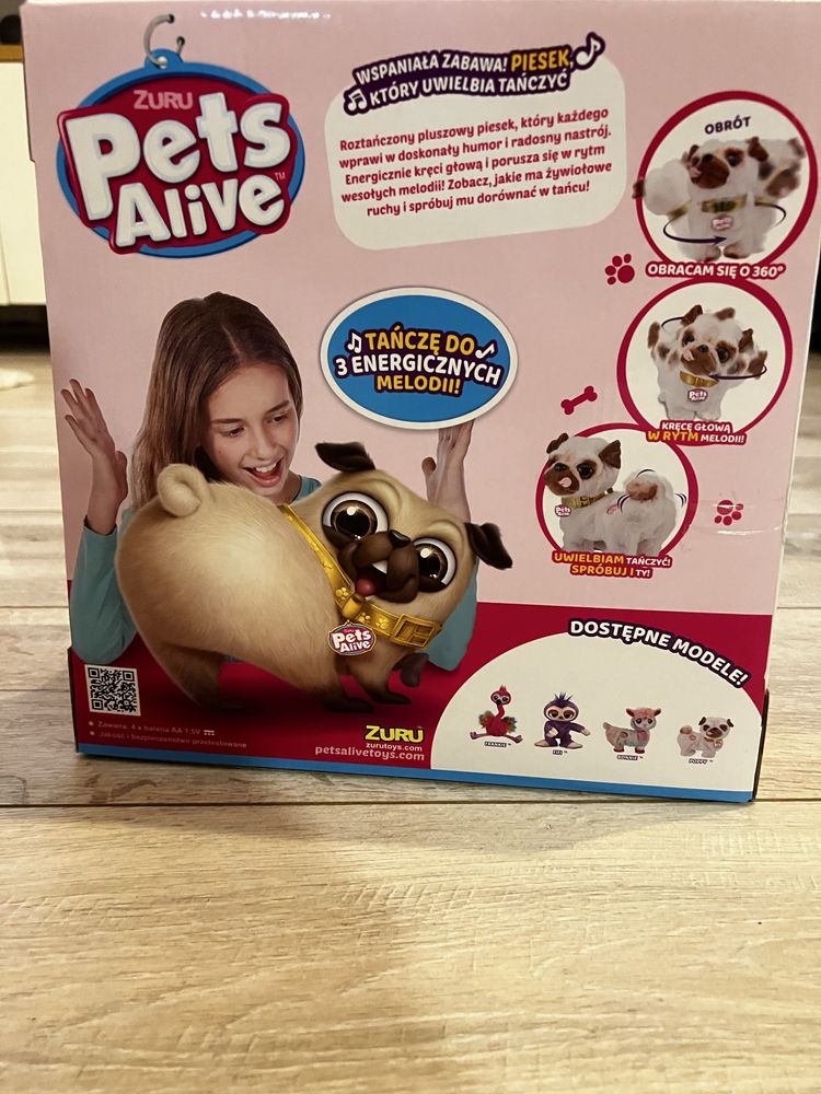 NOWY Tańczący Piesek Pies Mops Interaktywny Pluszak Zuru Pets Alive