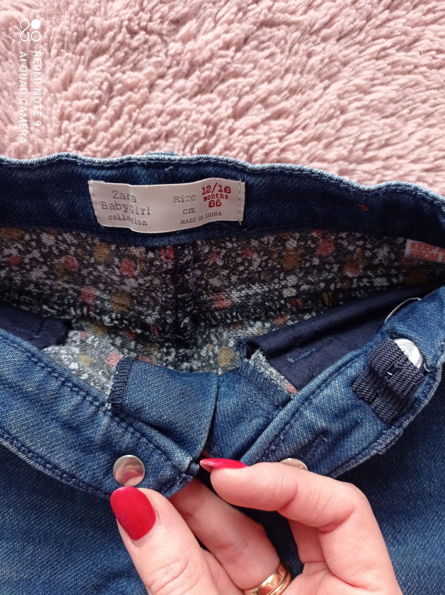 Jeansy Zara r. 86 miękki jeans, lampas