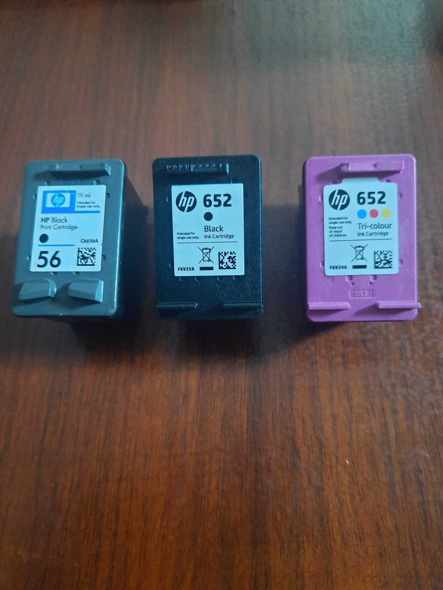 Zużyte kartridże z drukarki HP: 652 i 56. Oryginały - 17 sztuk!