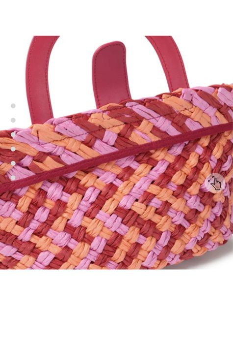 Fuksjowa torba z rączkami z rafii Tous Dora Różowa torebka