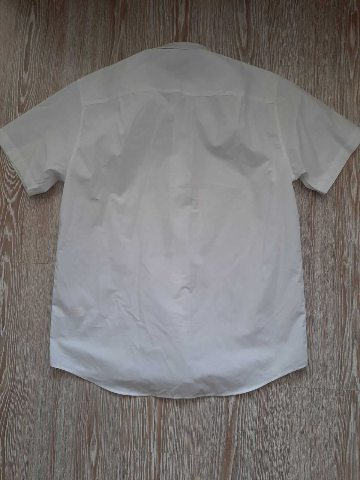 Рубашка  классическая короткий рукав белого цвета р.16