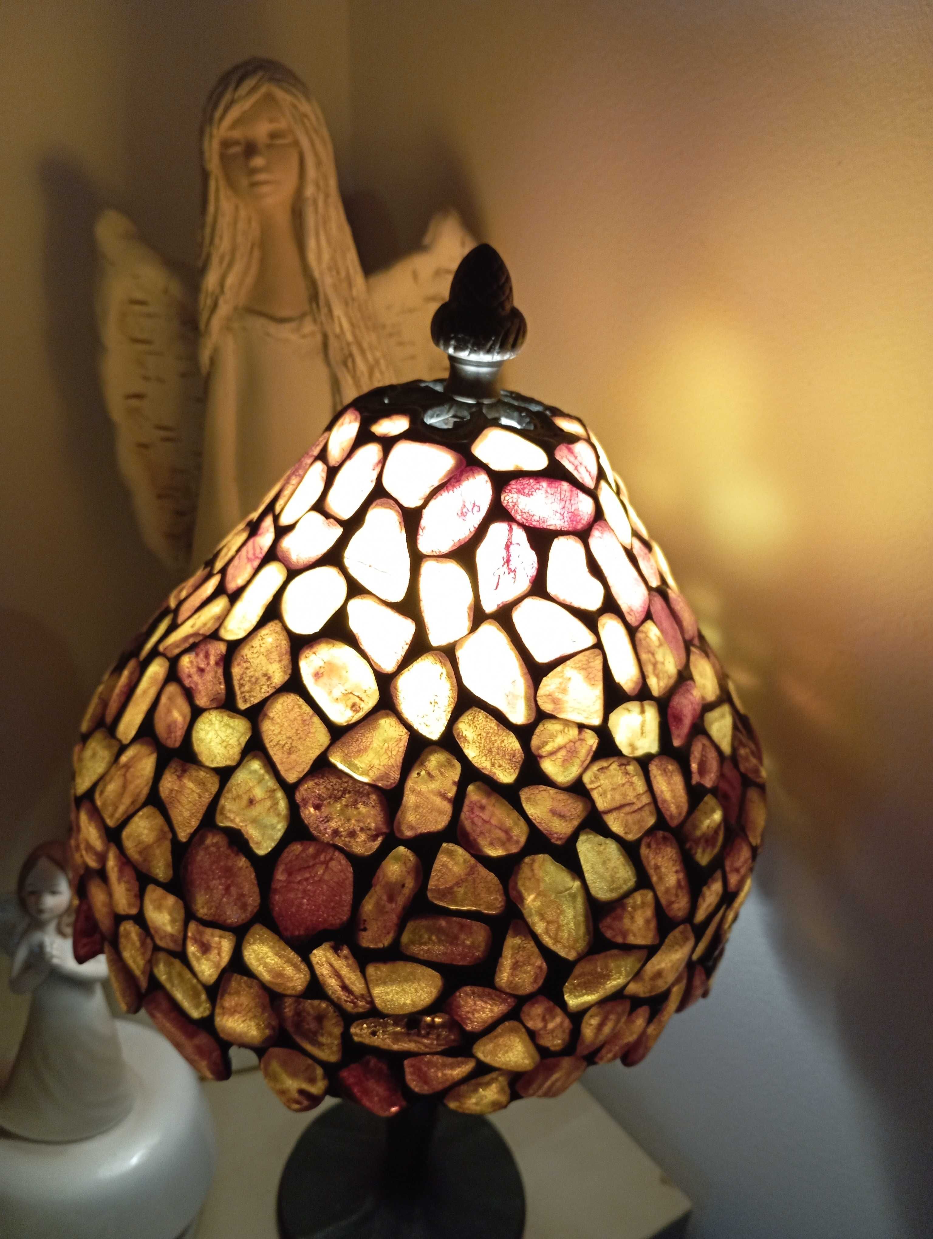 Tiffany wyjątkowa Bursztynowa lampa .