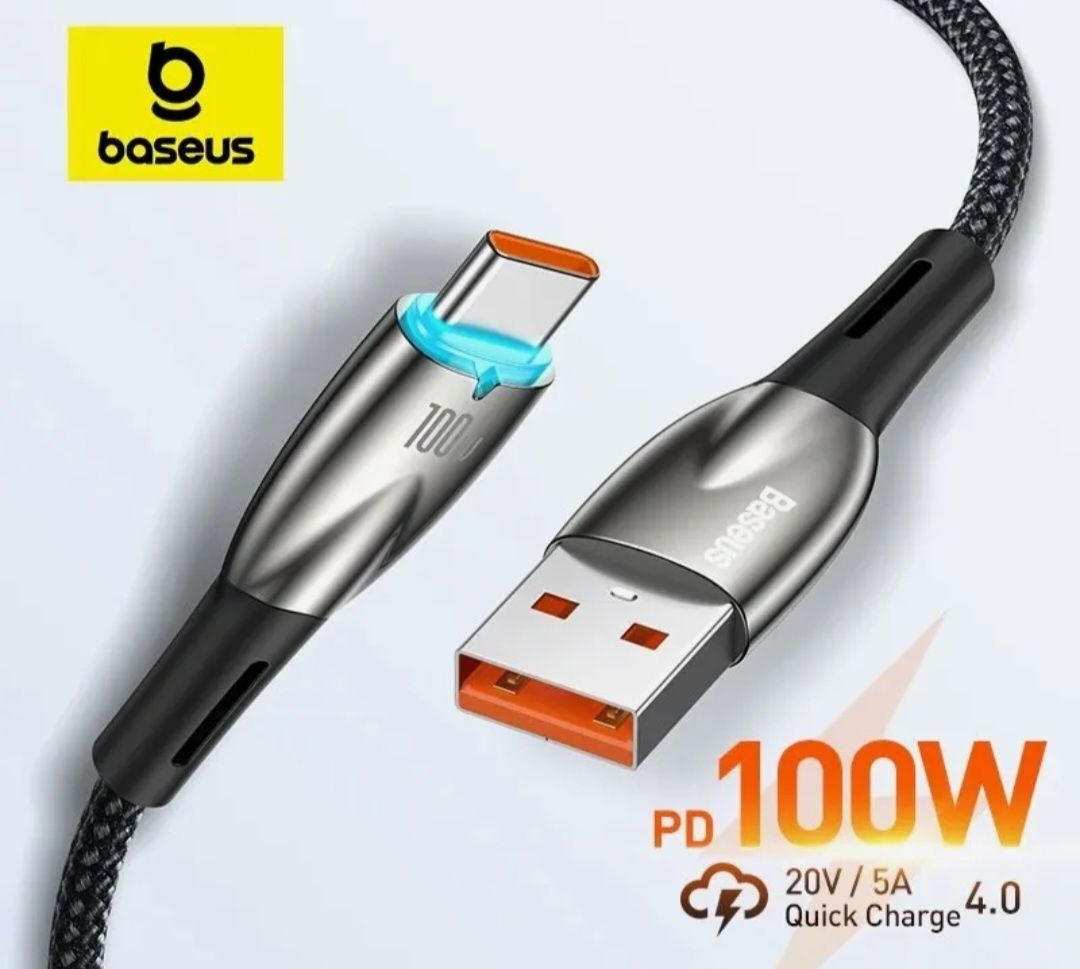 Kabel USB  Typ C 100W z podświetleniem do szybkiego ładowania