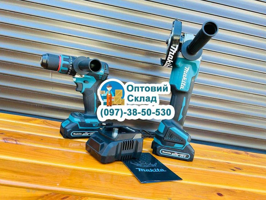 Безщітковий Набір 2в1 Makita Болгарка DGA504XGT + Шурупокрут DHP485XGT