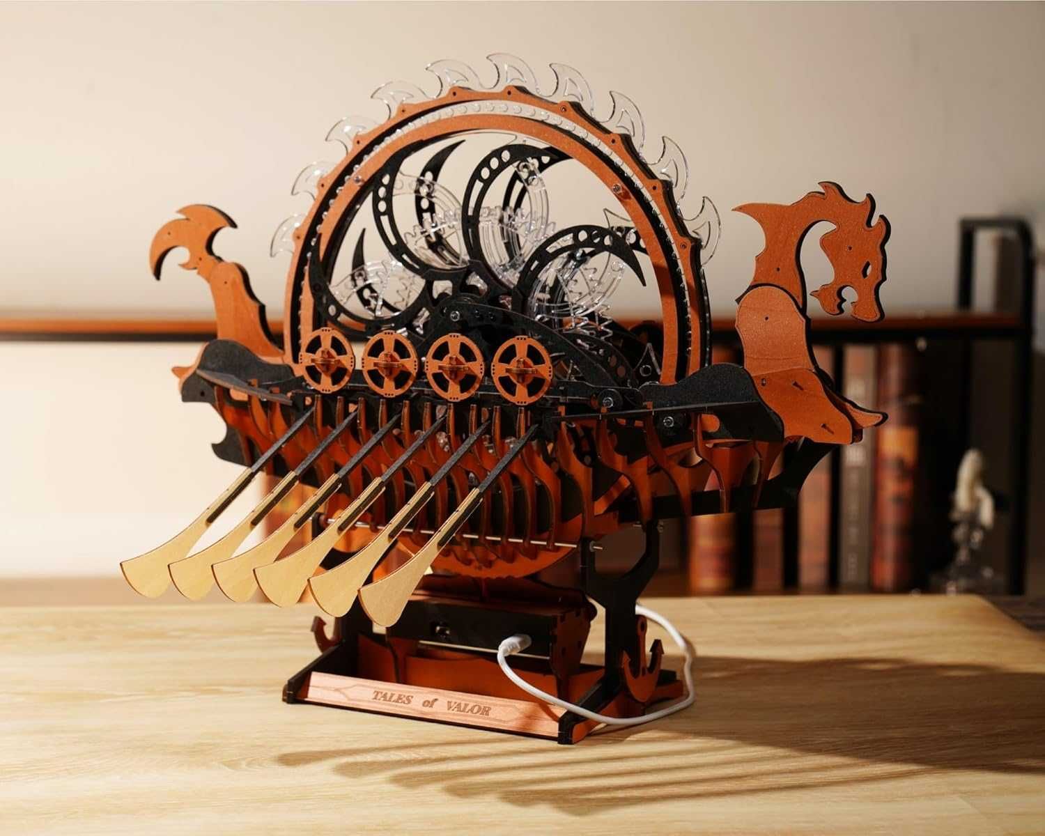 Drewniane Puzzle 3D Statek Wikingów ROKR Robotime Dragon Ship DIY