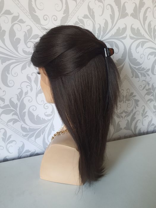 Peruka z włosów naturalnych ciemny brąz Agnieszka lace front