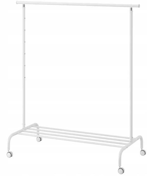 Wieszak na ubrania, biały na kółkach RIGA IKEA