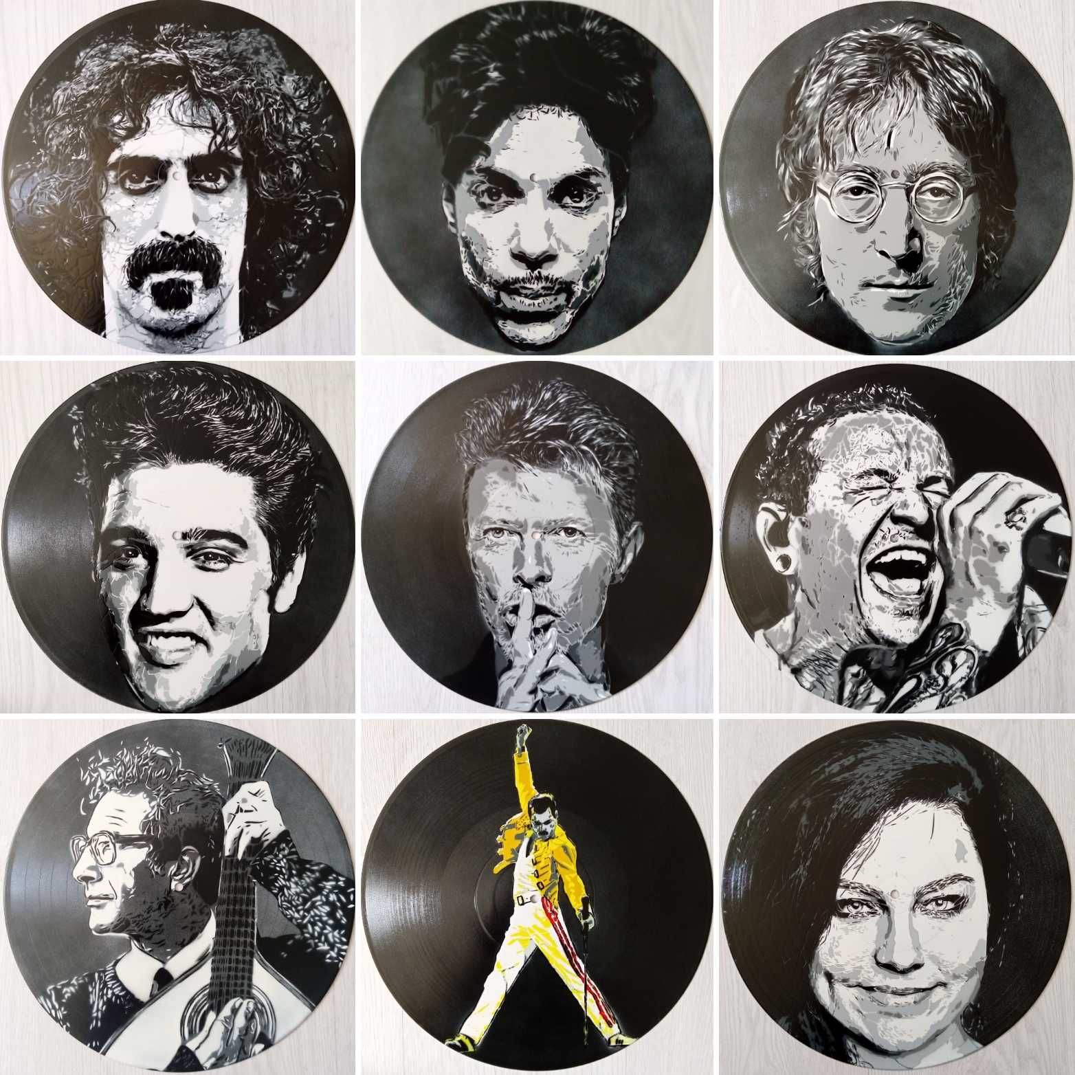 Keanu Reeves John Wick pintura original em disco de vinil
