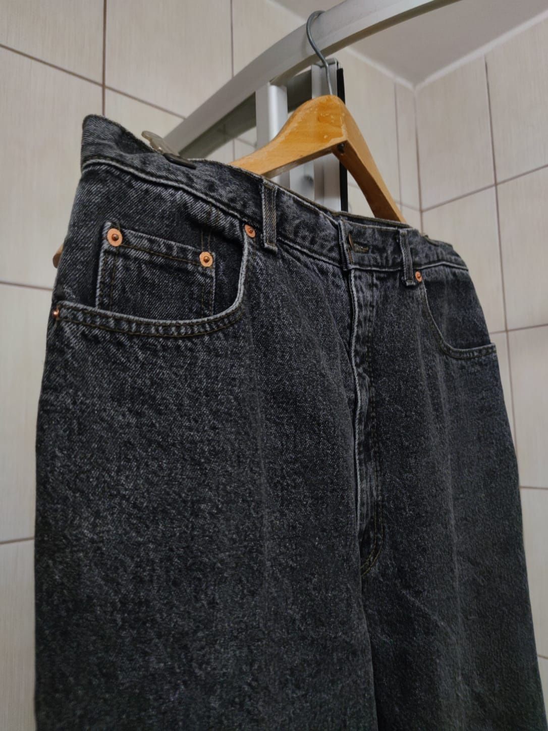 spodnie jeansowe XL dżins Levi's Strauss Orange label czarne w typie s