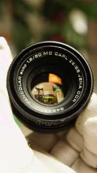Obiektyw PANCOLAR 1,8/50 MC A/M gwint  M42 + adapter Canon EF/M42