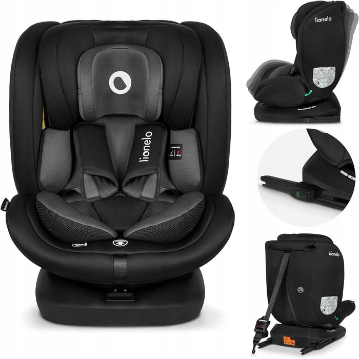 Fotelik samochodowy Lionelo Bastiaan I-size Black-Grey