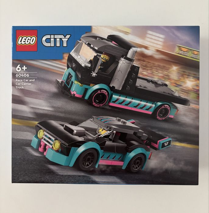 LEGO 60406 City - samochód wyścigowy i laweta klocki nowe oryginalne