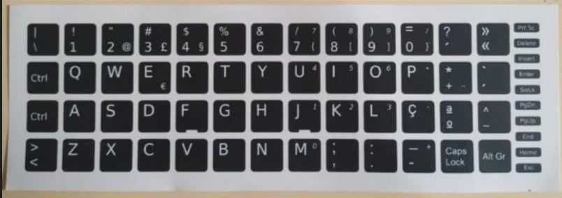 Teclado Autocolante (stickers) português 13x13 ou 14x14mm