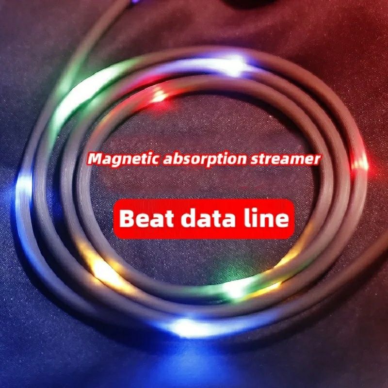 ‼️ Magnetyczny kabel świecący przewód LED Lightning 1m Apple