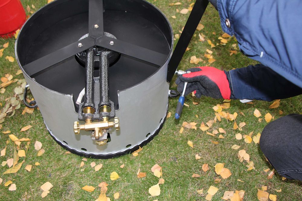 Печка газовая с горелкой 25кВт. 2 контура для казана, вока, жаровни.