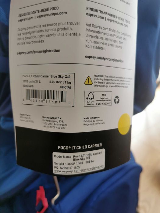 Nosidlo Osprey poco lt