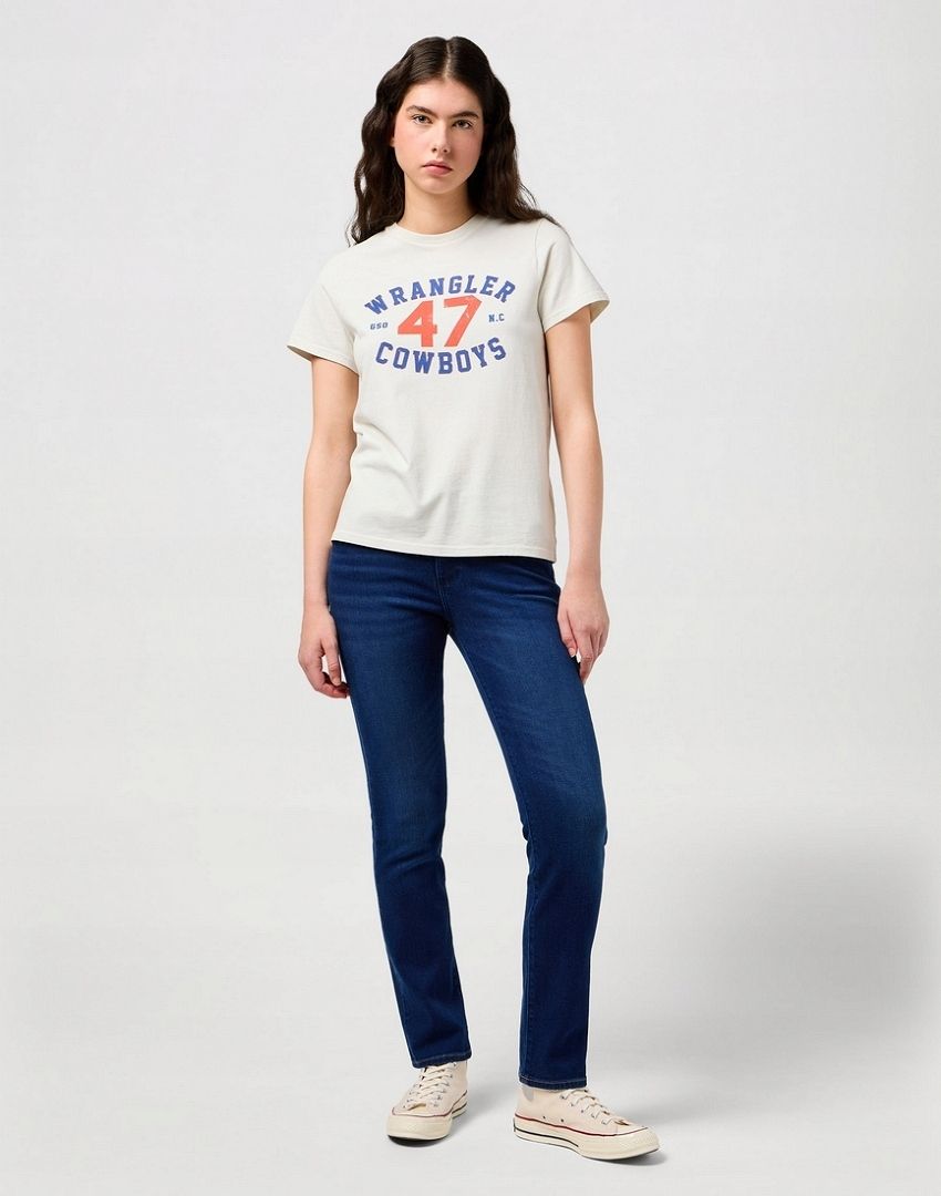 Wrangler 36 S T-Shirt Z Nadrukiem Vintage White J27438