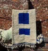 Beni Ourain Perle-Bleue Marokański dywan -Wełniany ręcznie tkane