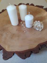 Podstawka na świece 55cm średnica naturalne drewno, pień, stolik