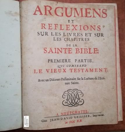 Argumens Et Reflexions Sur Les Livres Et Sur Les Chapitres de la Saint