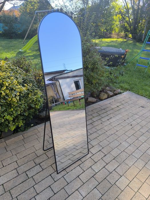 Nowe Lustro stojące lub wiszące rama metal 40 x 150 cm hartowane szklo