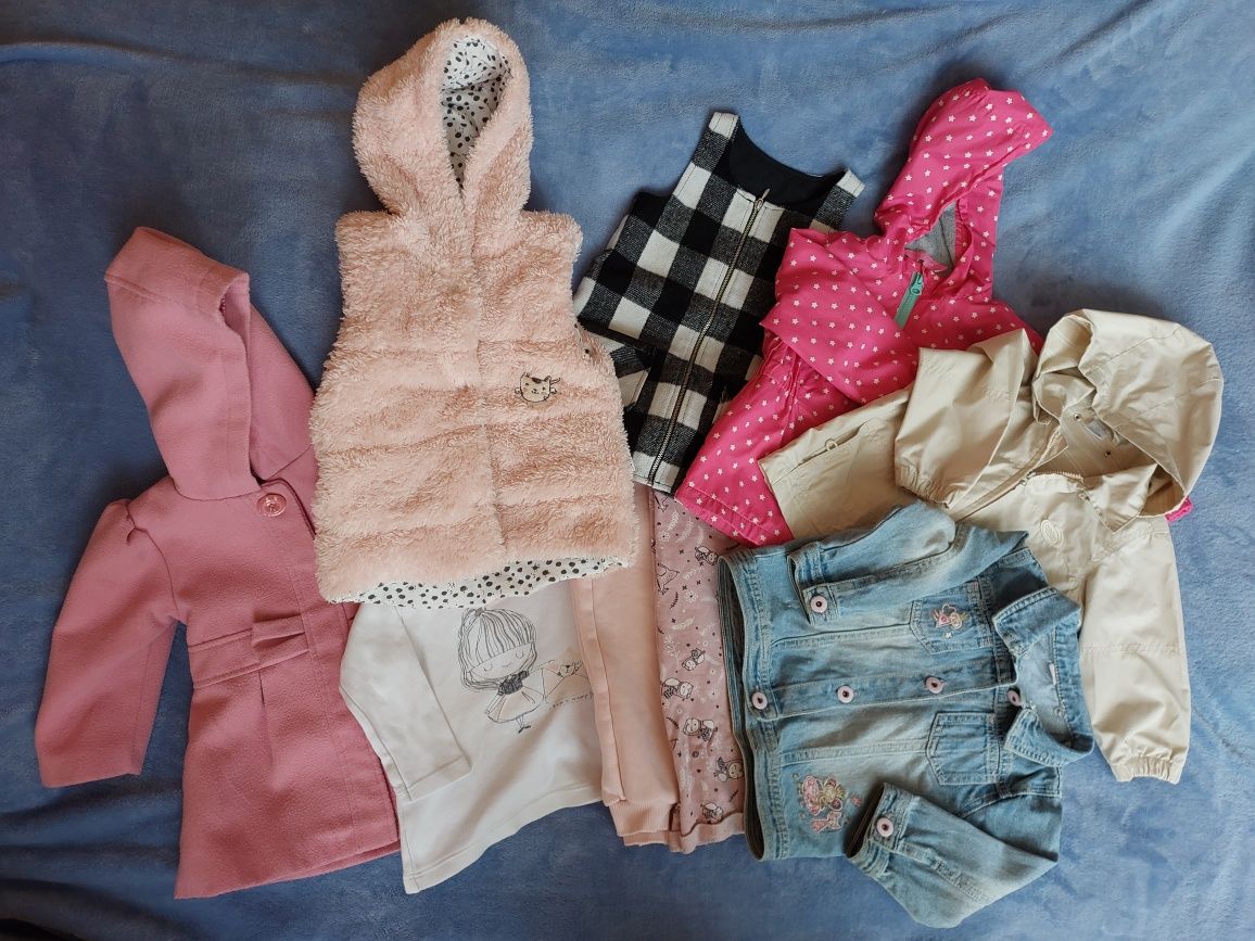 Одяг для дівчинки 12-18-24 джинсова куртка, вітровки, пальто, костюм.