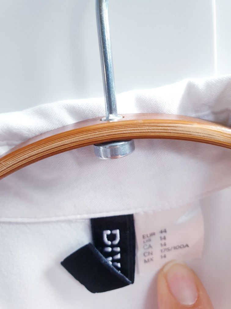 Biała bluzka koszula z wiskozy bez rękawów H&M 44