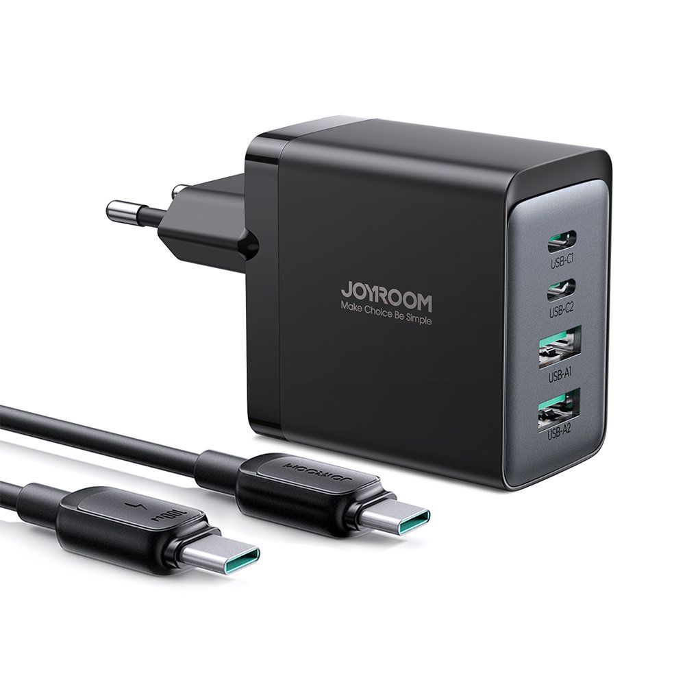 ładowarka sieciowa gan 67w 2x usb 2x usb-c + kabel usb-c 1.2m czarny