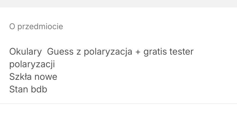 Okulary biale polaryzacja