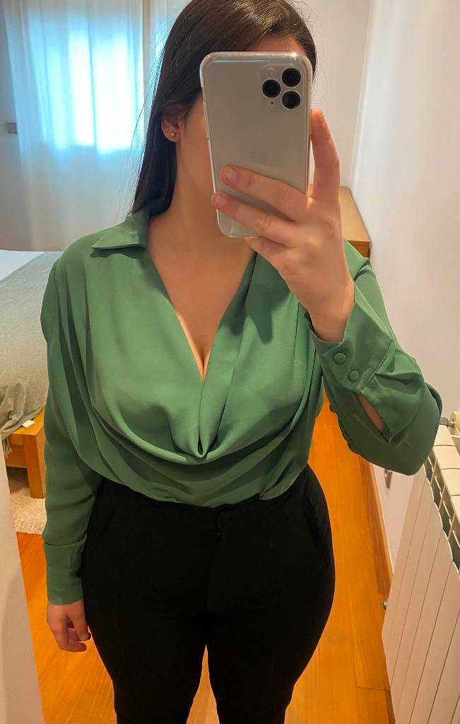Blusa verde Mango - NOVA