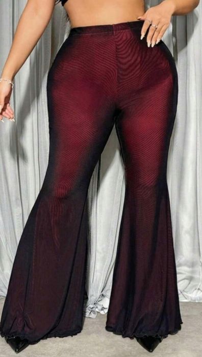 Spodnie dzwony eleganckie siateczka laicra getry rozmiar 48 SHEIN