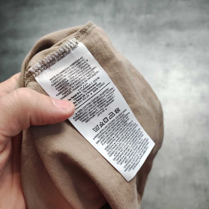 MĘSKA Beżowa PREMIUM Koszulka Nike Haft Logo Casual codzienna Sport