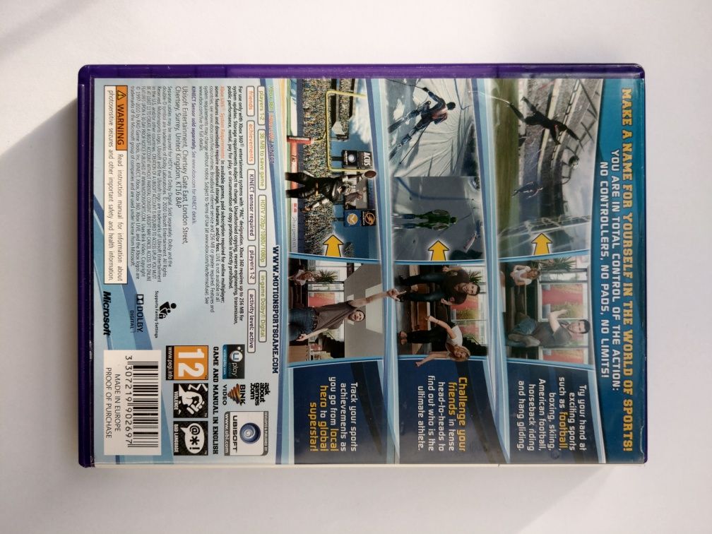 Xbox 360 Motionsports Play For Real KINECT stan bdb