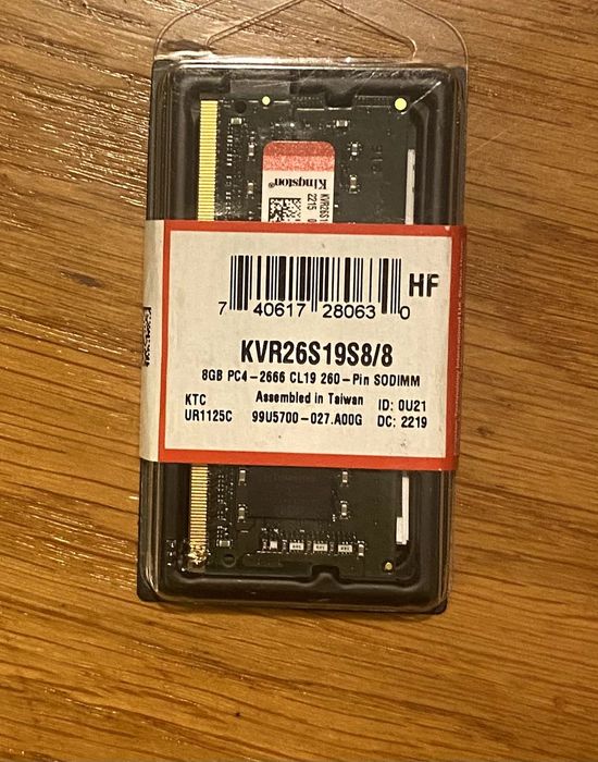 RAM Kingston KVR26S19S8/8 SO-DIMM DDR4 2666Mhz 8GB CL19