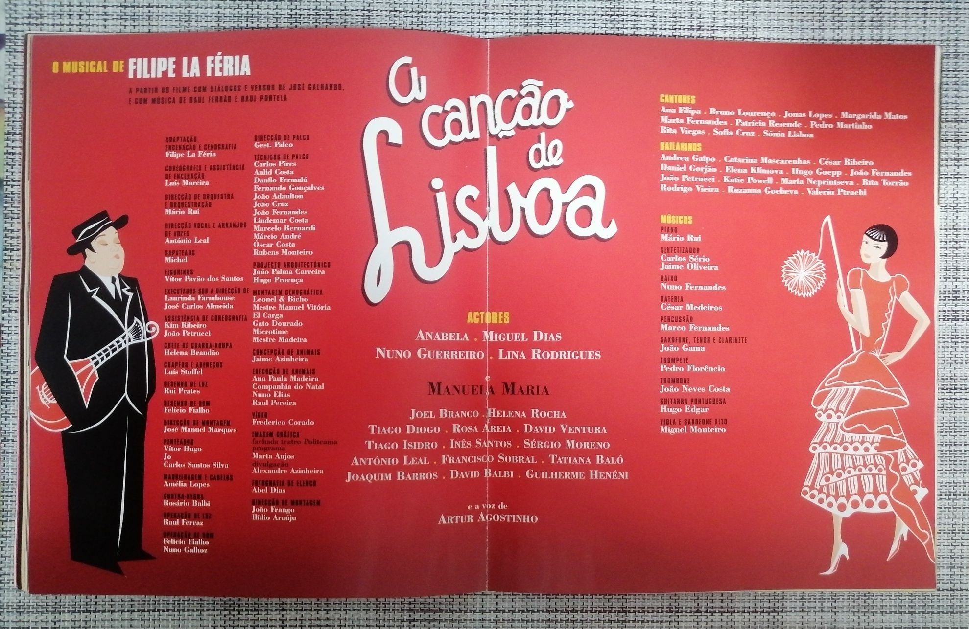 Programa "a canção de Lisboa"  musical Filipe La Féria com assinatura