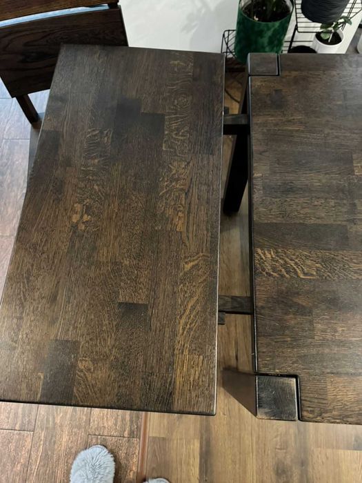 Дубовий стіл 120-200см розкладний + 2 дерев'яні стільці, ТОВ ЛОРІ