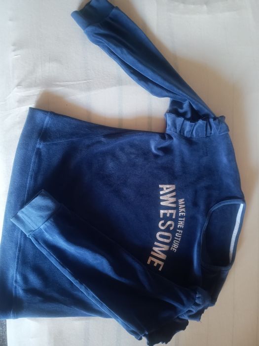 Dres welurowy granatowy (bluza i spodnie) M&S