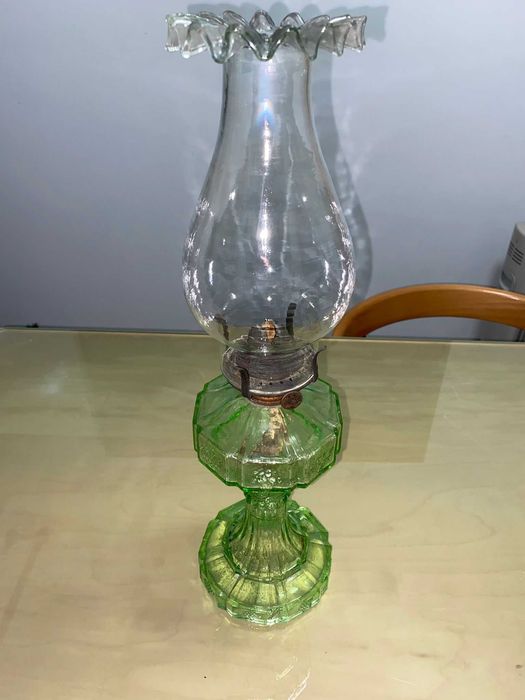 Lâmpada de querosene verde vintage