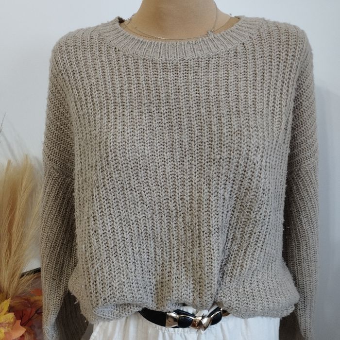 Beżowy sweter damski New Look M oversize ciepły jesień/zima