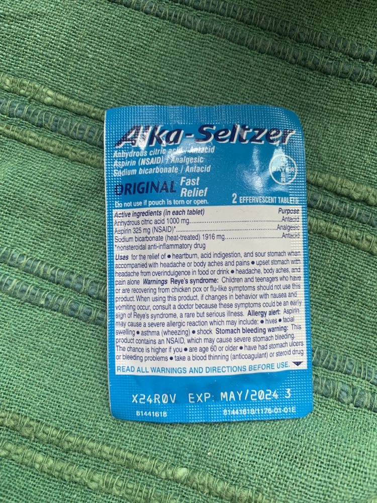 Alka Seltzer Bayer Обезболивающее болеутоляющее аспирин