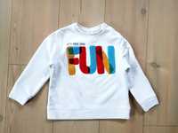 ZARA bluza sweatshirt napisem FUN 104 3d chenille next gap