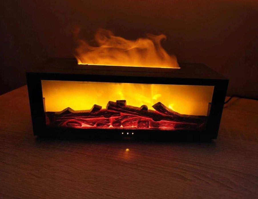 Nawilżacz Powietrza Kominek LED 6 RGB Dyfuzor Czarny