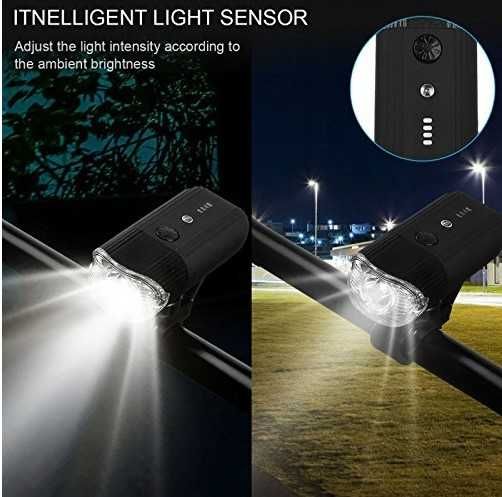 Inteligentne rowerowe światło lampka LED rowerowa latarka USB