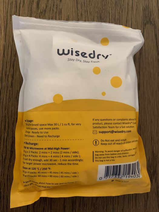 Bolsas desumidificadoras Wisedry reutilizáveis