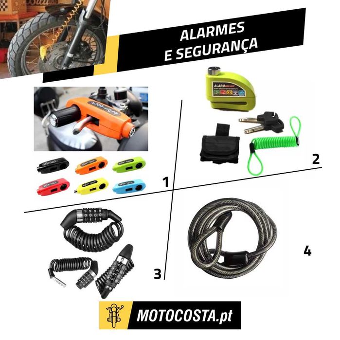 Alarmes Segurança Moto - Cadeados, Correntes, Bloqueadores - MOTOCOSTA