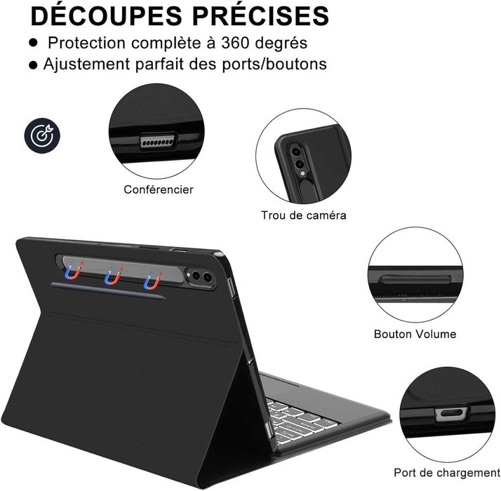 JADEMALL etui klawiatura LED RGB touchpad Samsung Galaxy Tab S9 Ultra