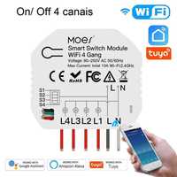 [Novo] Pack de Interruptores Wifi Moes (2 canais + 4 canais)