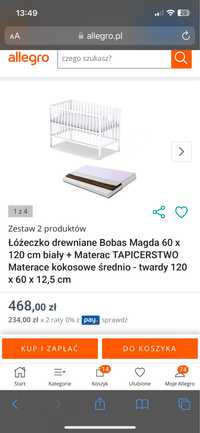 Łożeczko dzieciece+materac 120x60