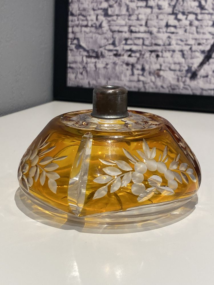 Antyczny krysztalowy flakon na perfumy - karafka - vintage - retro