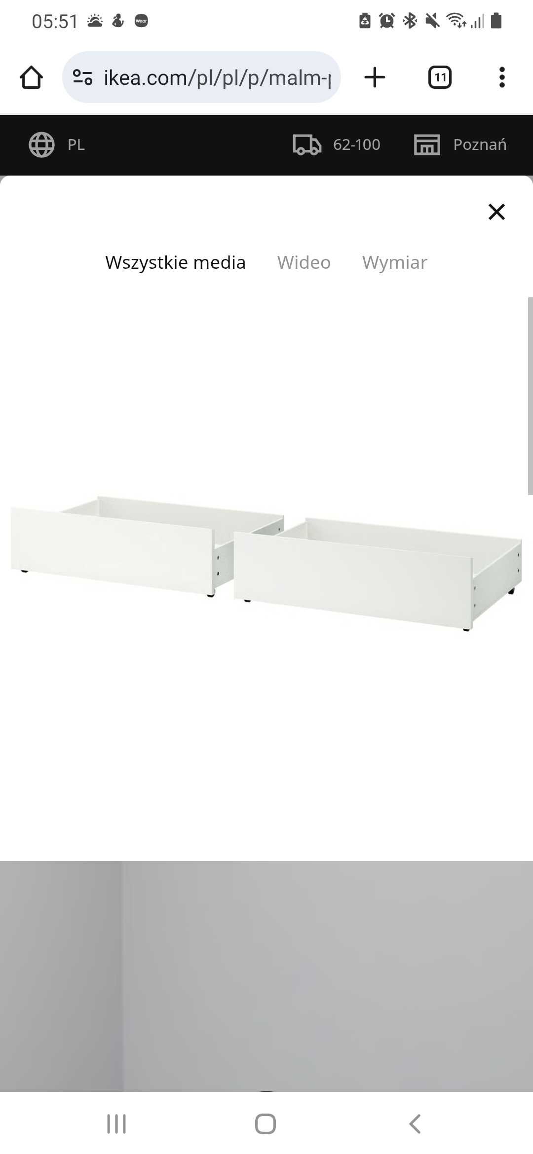 Szuflady pod łóżko ikea